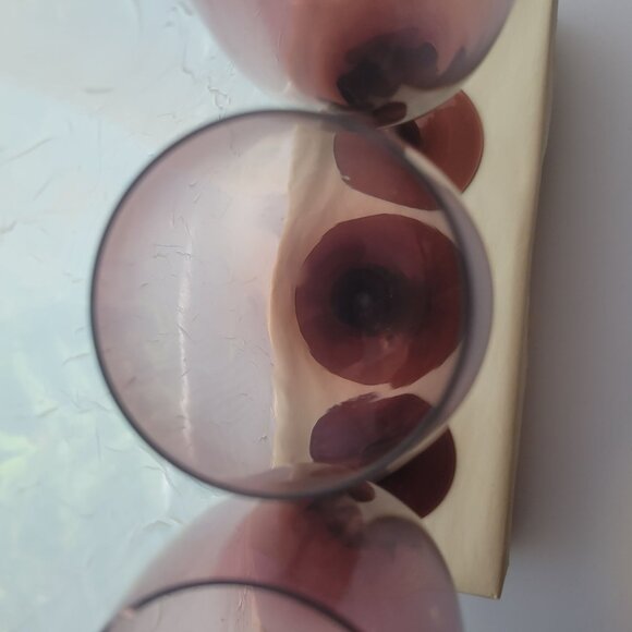 Set Of 6 Vintage Amethyst Purple Wine Glasses With Stem 7.5" Tall Elegant Design - Picture 4 of 8